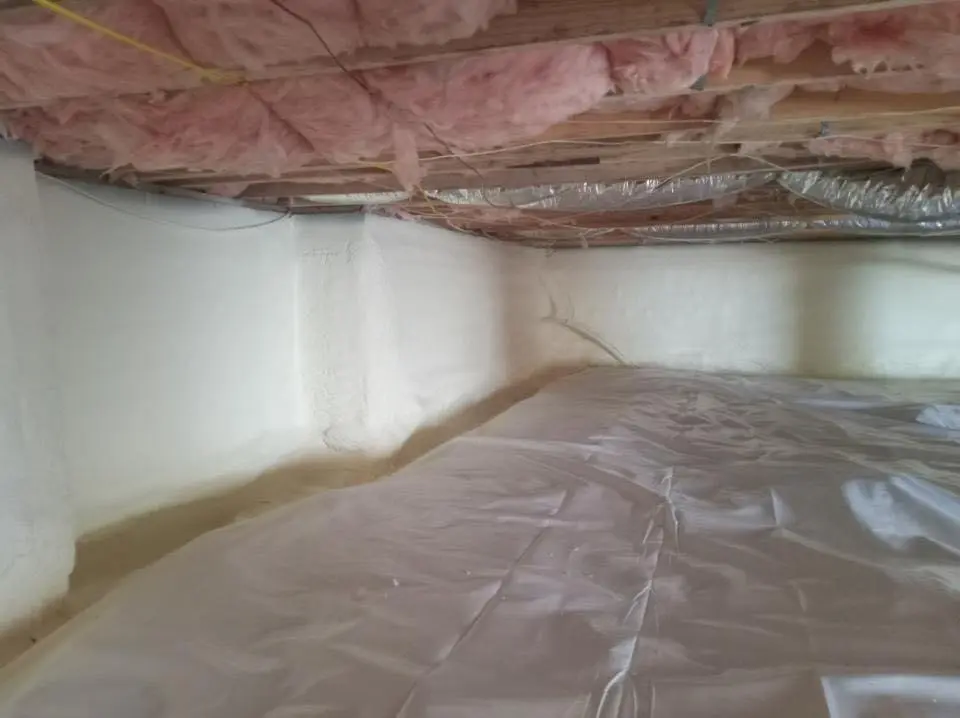 Crawl space encapsulation with closed-cell spray foam for Attic Insulation in Beaumont